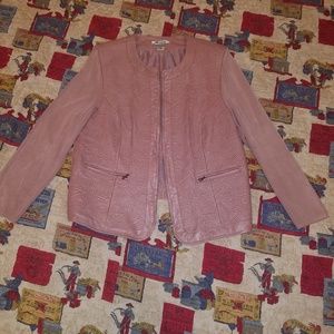 Peter Nygard Pink Jacket . Mix Leather/Acrylic